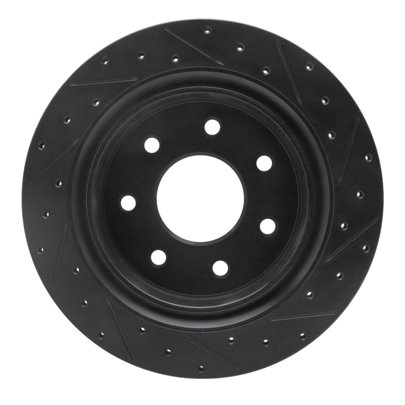 Ford F-150 Brake Rotor (1) - Rear Left - R1 Concepts - Drilled & Slotted - Black - `12-`14